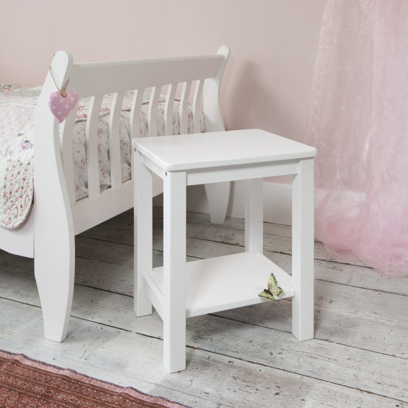 Sussex Bedside Cabinet Side Table in Classic White