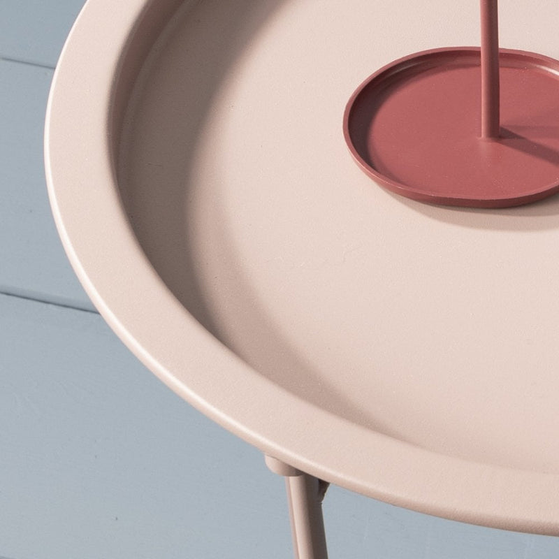 Metal Side Table in Blush Pink