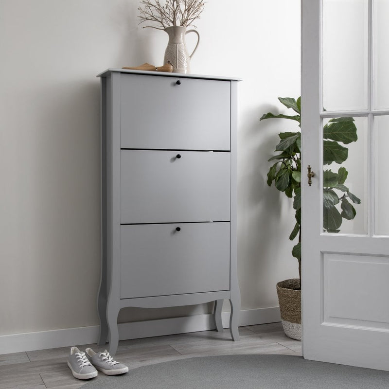 Camille 3 Drawer Shoe Storage in Silk Grey