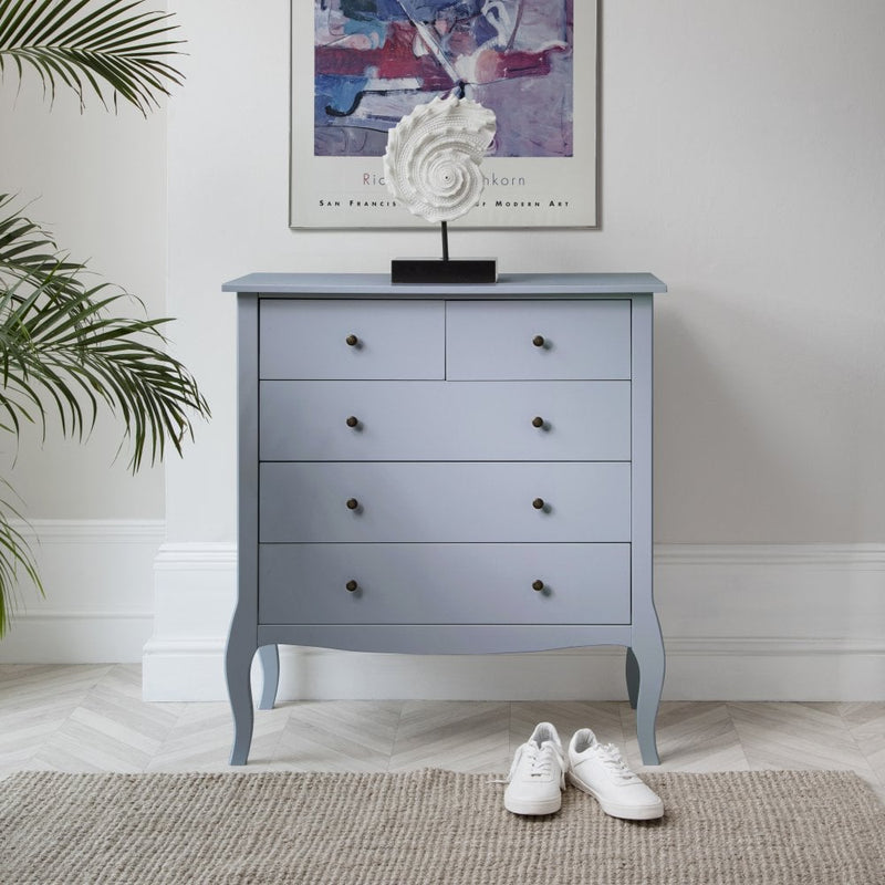 Camille Chest of Drawers 3+2 Drawer in Silk Grey