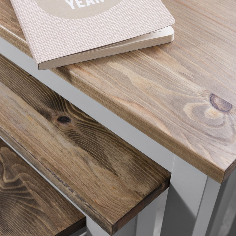Canterbury Nest of Tables in Dark Pine and Grey