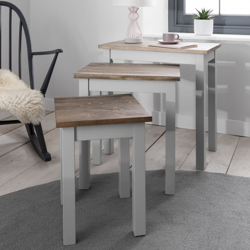 Canterbury Nest of Tables in Dark Pine and Grey