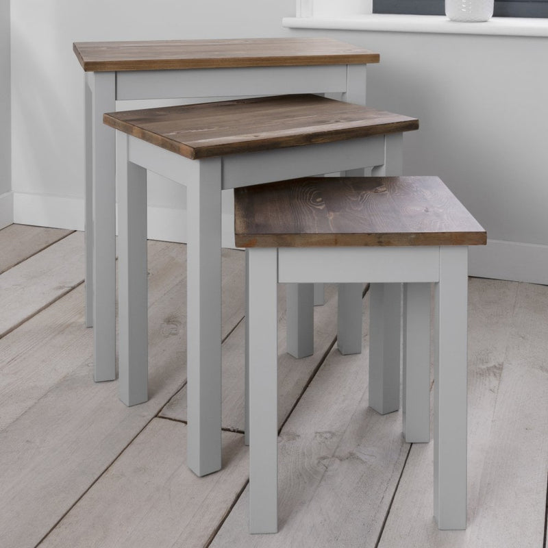 Canterbury Nest of Tables in Dark Pine and Grey