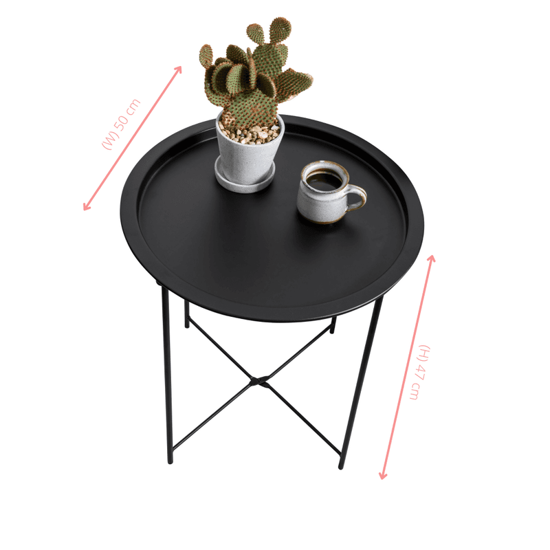 Charcoal Grey Metal Side Table