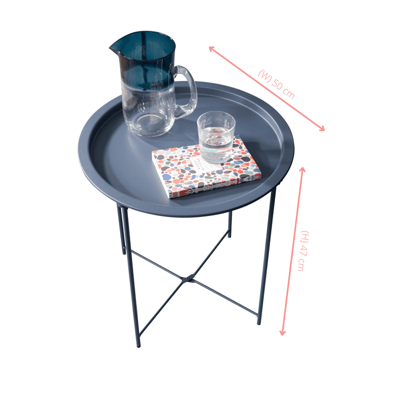 Classic Blue Metal Side Table