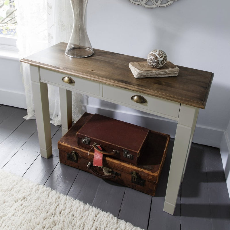 Console Table Canterbury in Silk Grey and Dark Pine