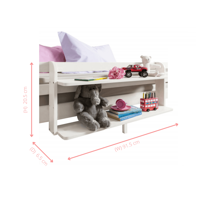 Double Shelf for Cabin or Bunk Beds in White