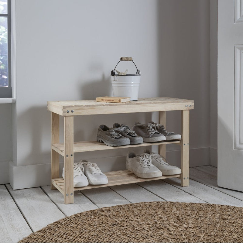 Einar Pine Shoe Rack Small in Natural Pine