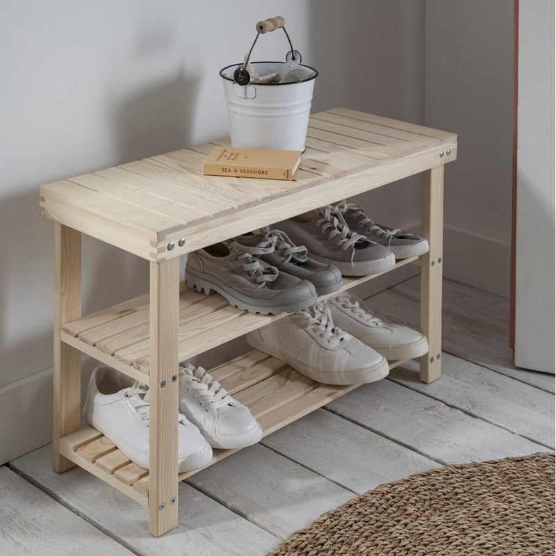 Einar Pine Shoe Rack Small in Natural Pine