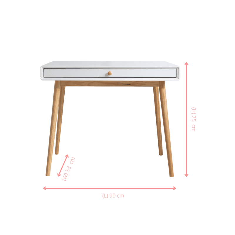 Frank Desk in Classic White and Natural Pine Noa Nani