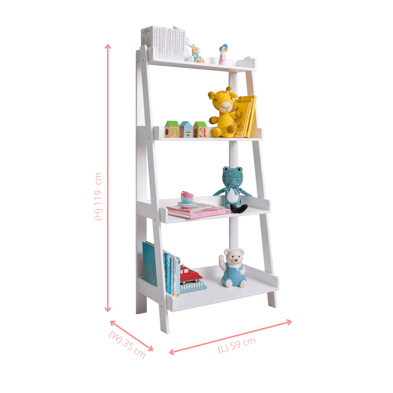 Hansel Free Standing 4 Tier Ladder Shelf in Silk Grey