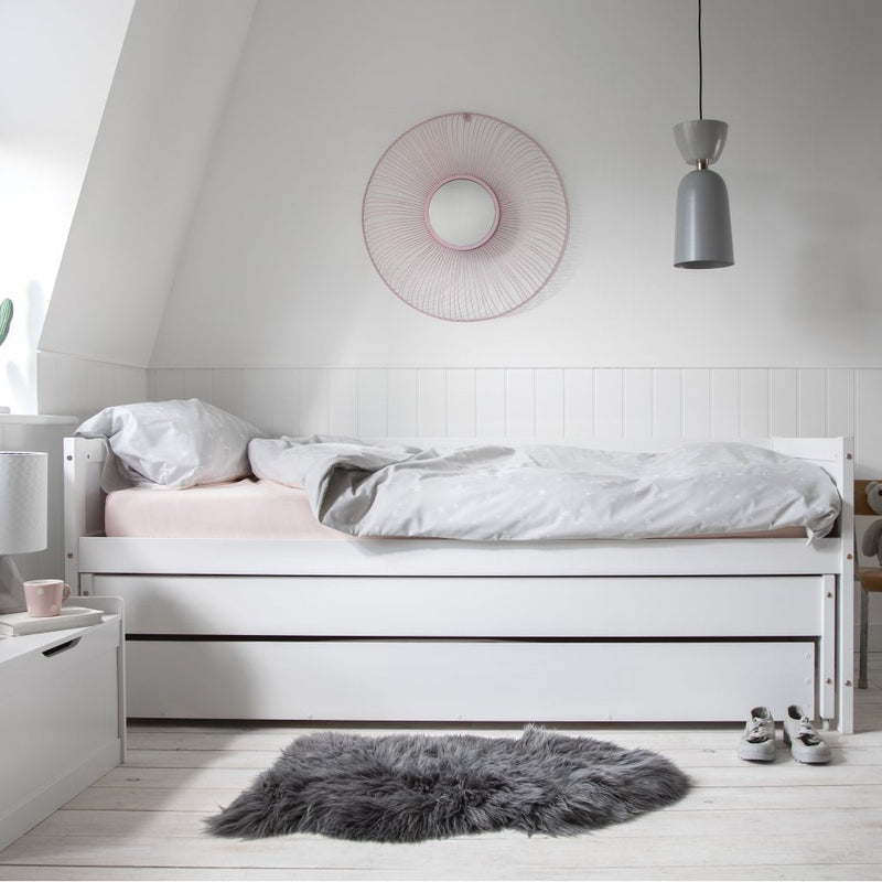 Ivan Day Bed Triple Sleeper with Built in Trundles in Classic White