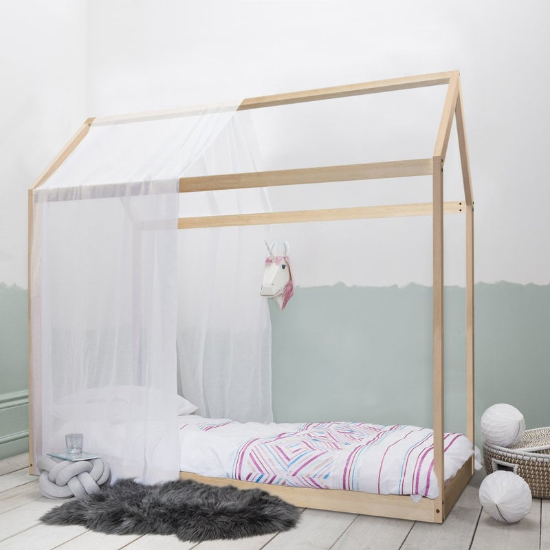 Kara Single 4 Poster Bed Frame in Natural Pine