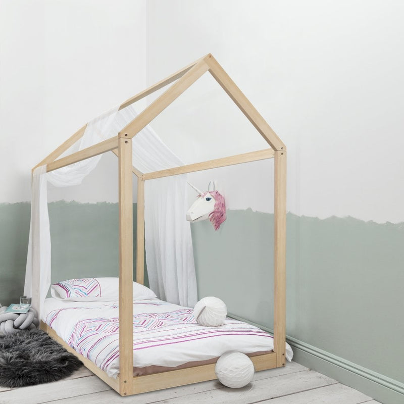 Kara Single 4 Poster Bed Frame in Natural Pine