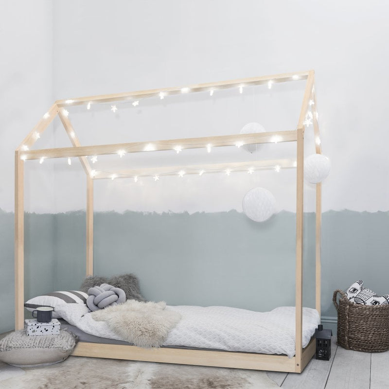 Kara Single 4 Poster Bed Frame in Natural Pine