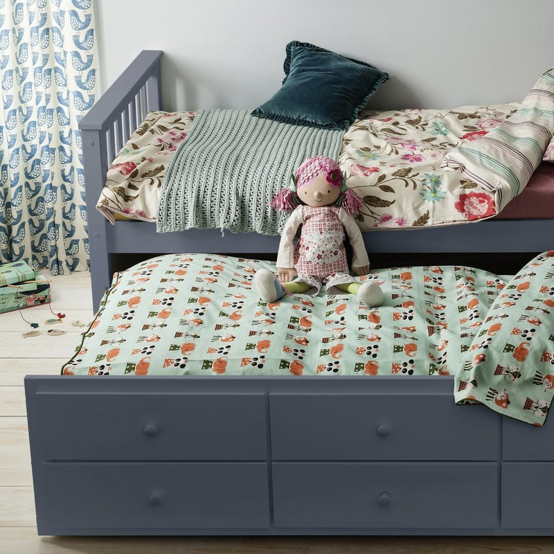 Loki Day Bed with Pullout Drawers and Trundle Underbed in Dark Grey