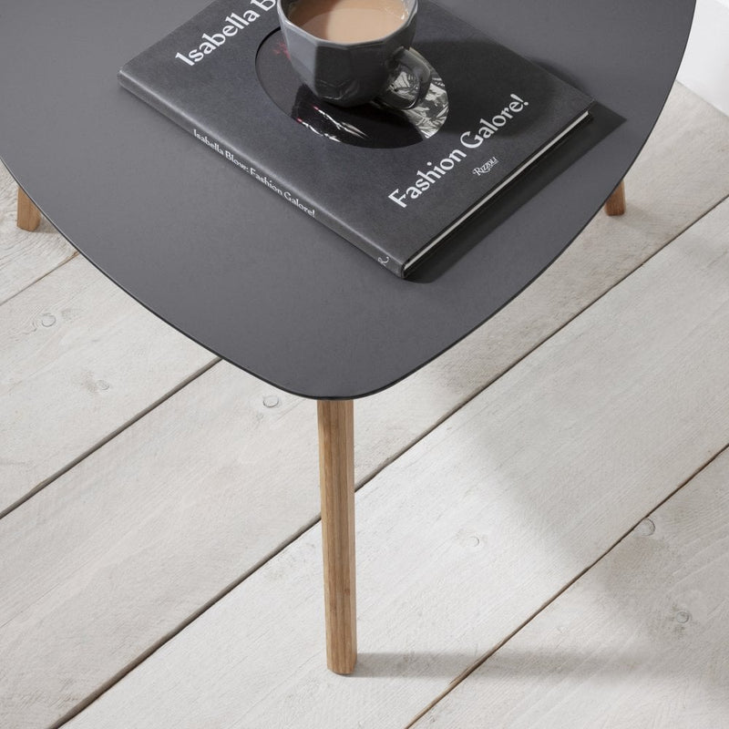 Malme Extra Large Side Table in Dark Grey and Natural Pine