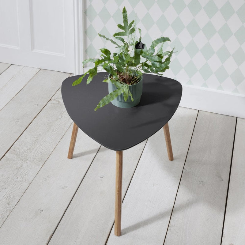 Malme Side Table Occasional Large in Dark Grey and Natural Pine