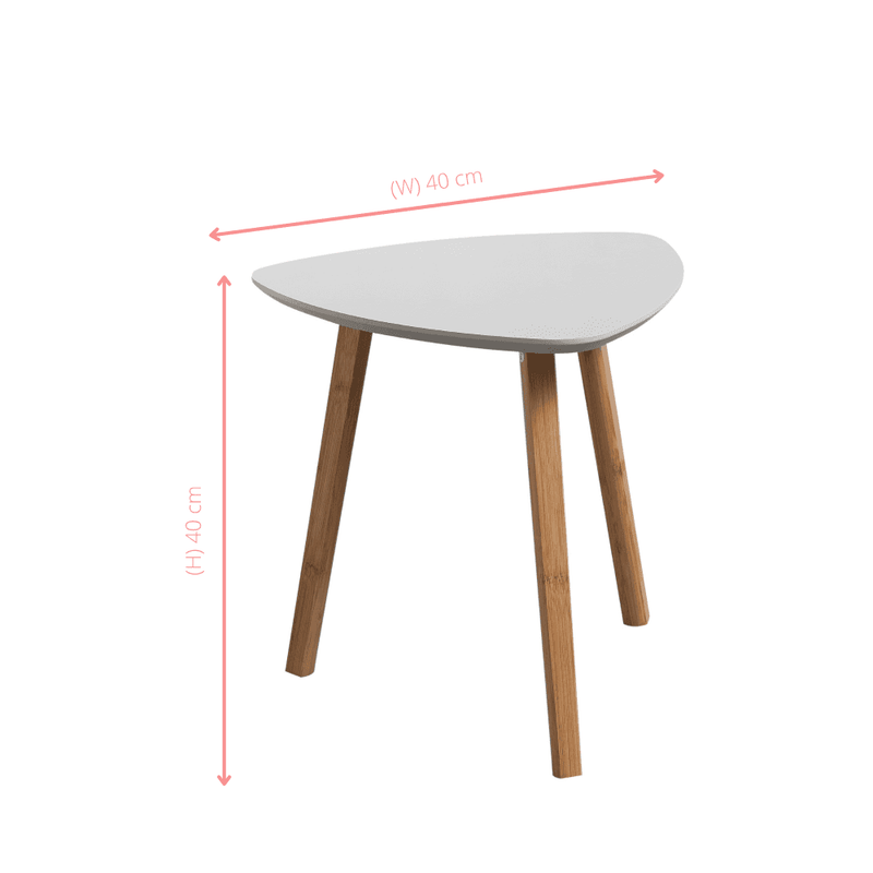 Malme Side Table Occasional Medium in Dark Grey and Natural Pine