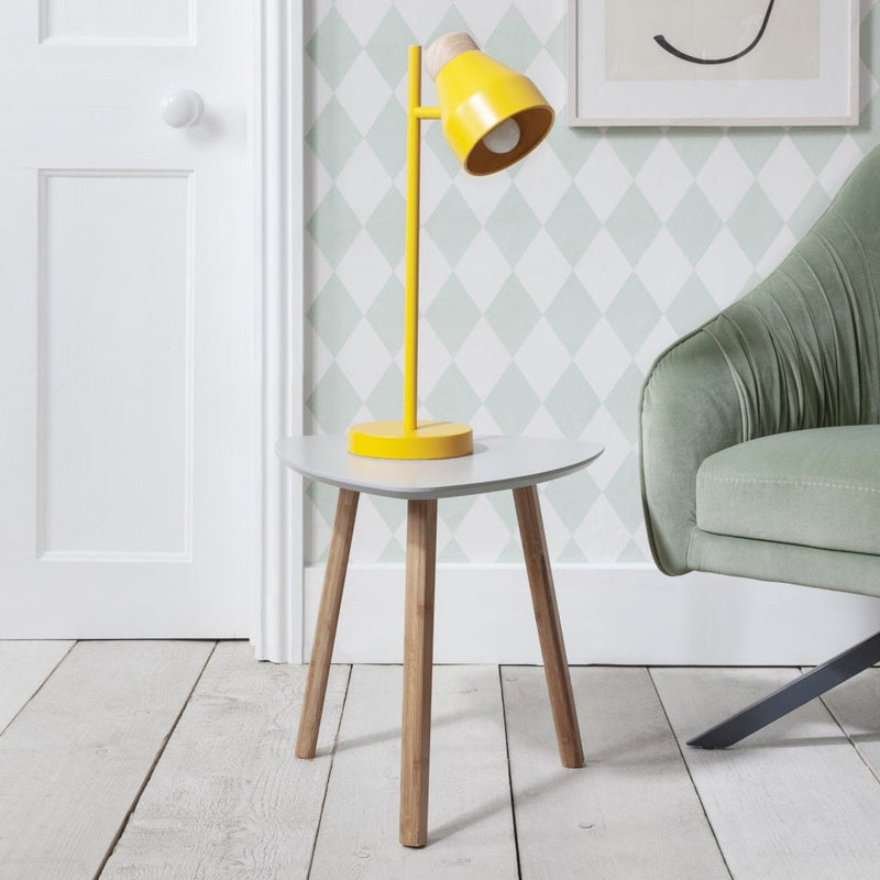 Malme Side Table Occasional Medium in Silk Grey and Natural Pine
