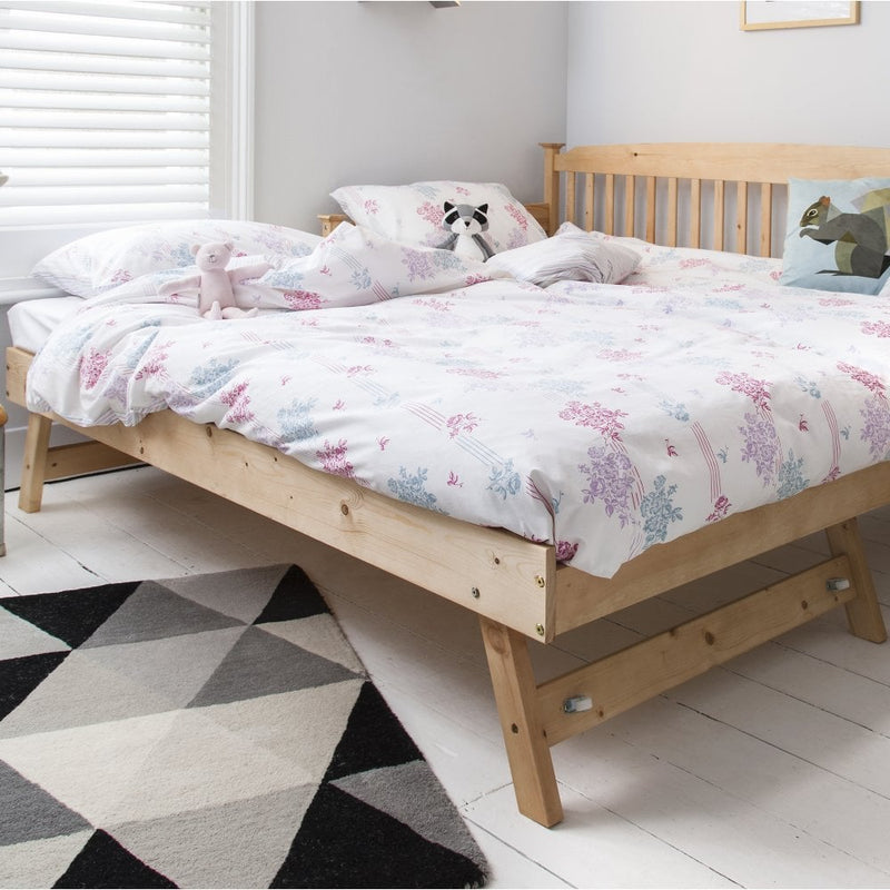 Noa and Nani Matheus Pull out Spacesaver Trundle Bed in Natural Pine