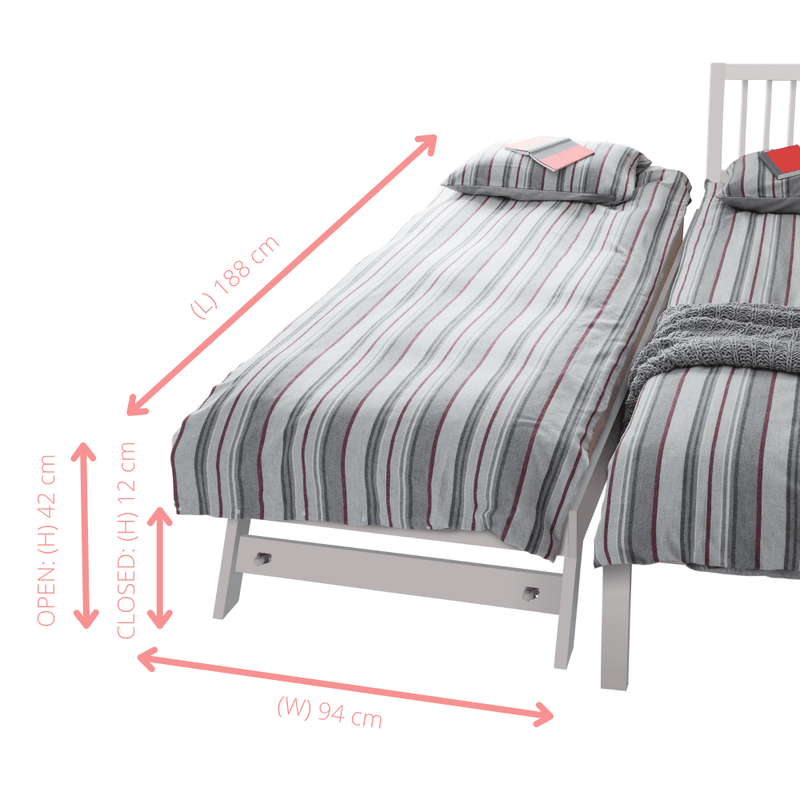 Matheus Pull out Trundle Spacesaver Bed in Classic White