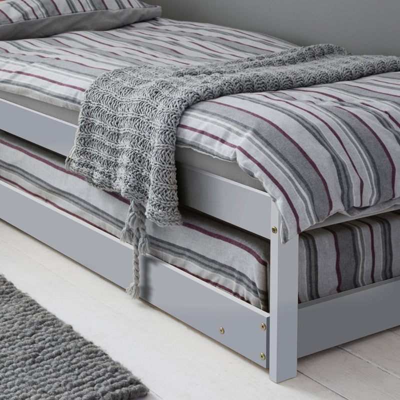 Matheus Pull out Trundle Spacesaver Bed in Silk Grey