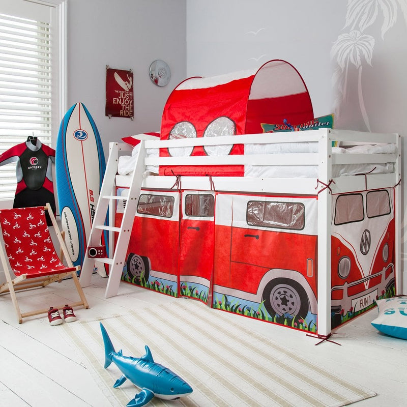 Moro Cabin Bed Midsleeper with Campervan Package in Classic White
