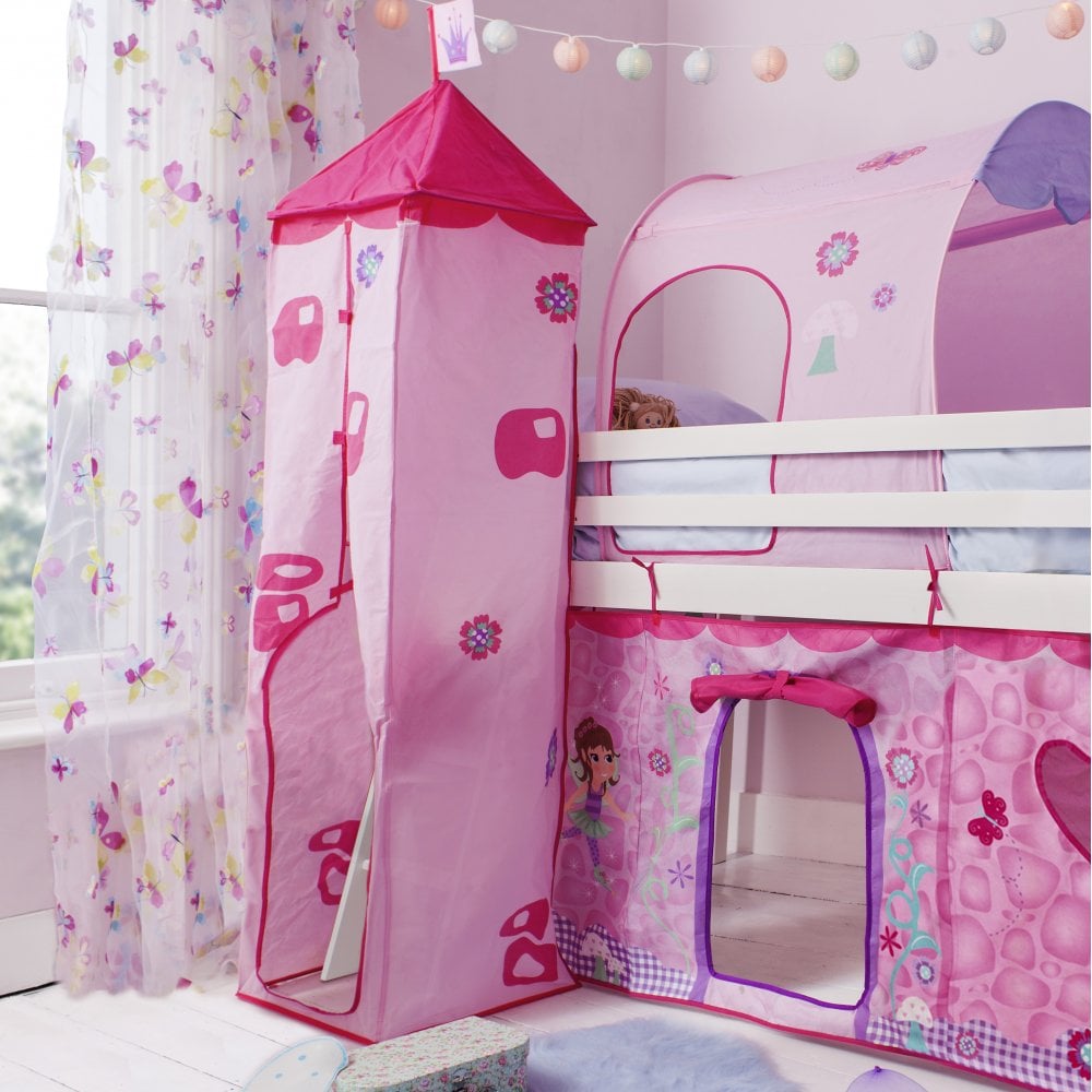 Fairies Cabin Bed Mid Sleeper with Tent, Tunnel & Tower Noa & Nani