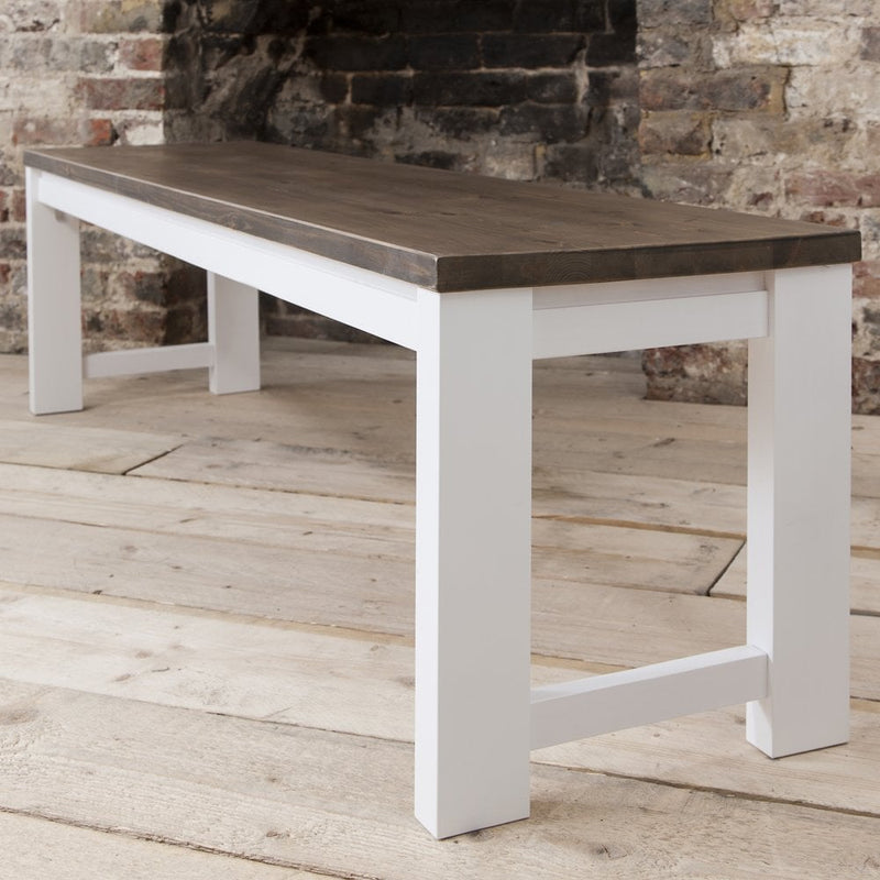 Nordic Bench in Classic White and Pine