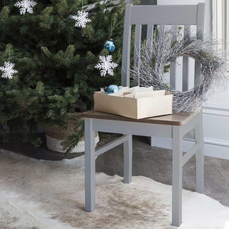 Nordic Dining Table with 6 Chairs in Silk Grey and Pine