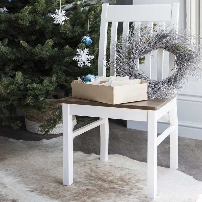 Nordic Single Chair in Classic White and Pine