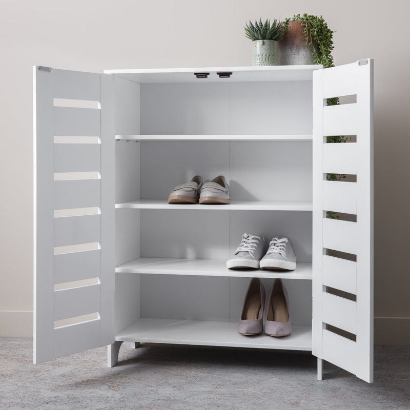 Ocean Shoe Cabinet 2 Door in Classic White