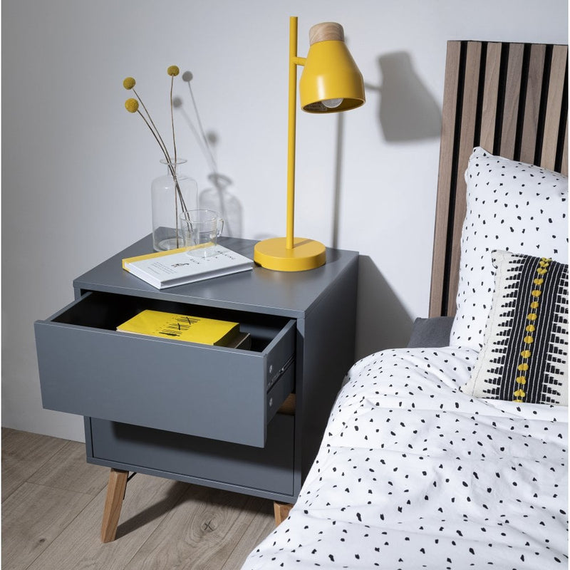 Otto 2 Drawer Bedside in Grey