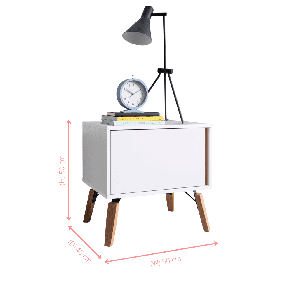Otto Bedside Table in Classic White