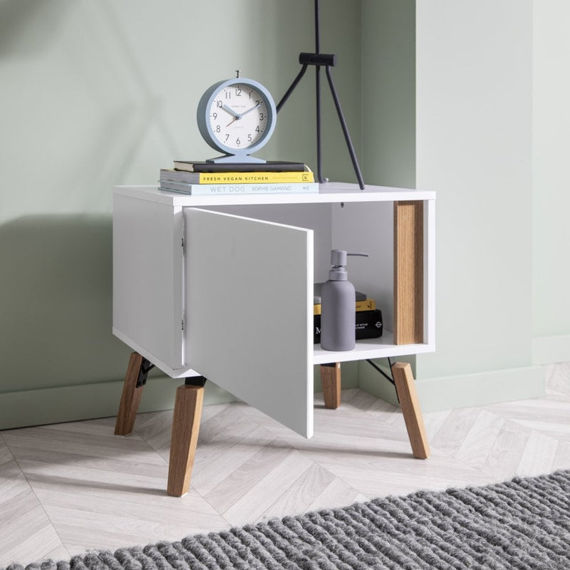 Otto Bedside Table in Classic White