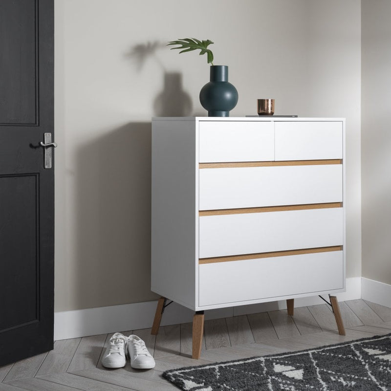 Otto Chest of Drawers 3+2 Drawer in Classic White