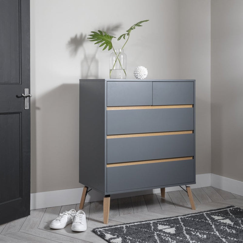 Otto Chest of Drawers 3+2 Drawer in Silk Grey