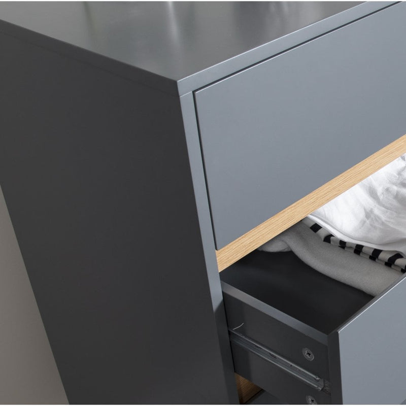 Otto Chest of Drawers Wide 3 Drawer in Grey