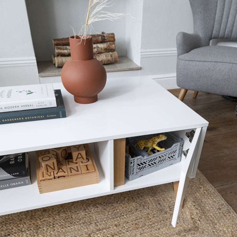 Otto Coffee Table with Cupboard in Classic White
