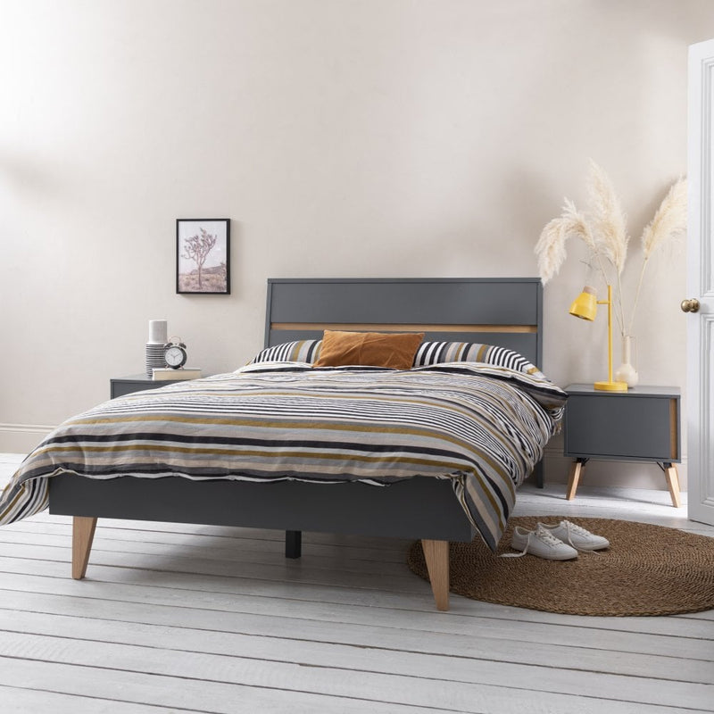 Otto Double Bed Frame in Grey