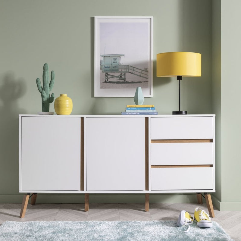 Otto Sideboard Large 2 Door with Drawers in White