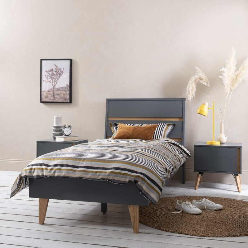 Otto Single Bed Frame in Grey