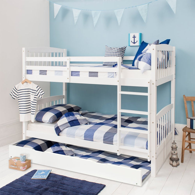 Pull out Trundle Spacesaver Bed in Classic White