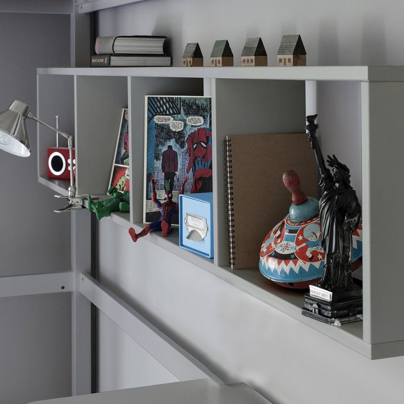 Shelving Unit for High Sleeper or Cabin Bed in Silk Grey