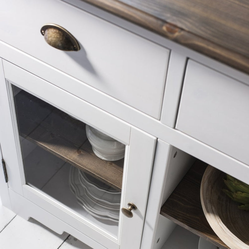 Sideboard Canterbury in White and Dark Pine 3 Drawer