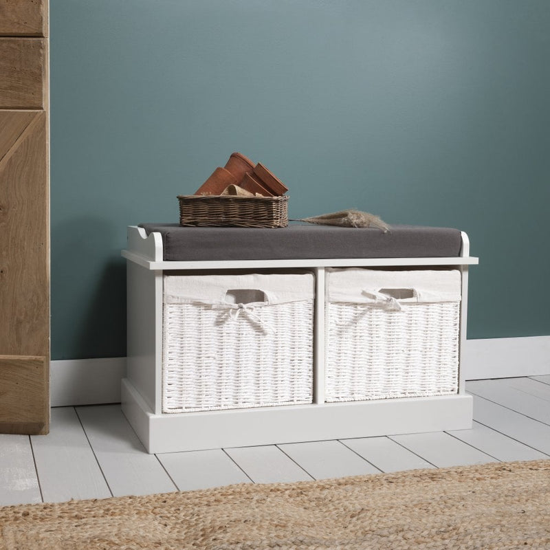 Stockholm Storage Bench in Classic White