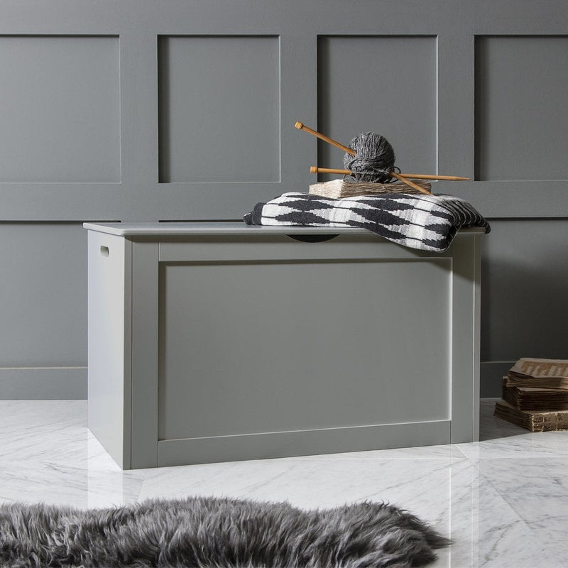Storage Box Wooden in Grey Chest Trunk