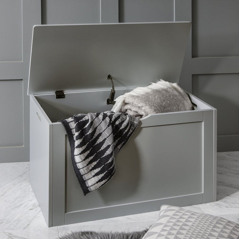 Storage Box Wooden in Grey Chest Trunk
