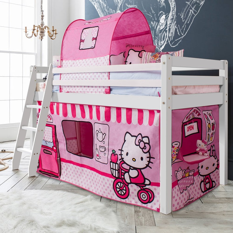 Thor Cabin Bed Midsleeper with Hello Kitty Package in Classic White